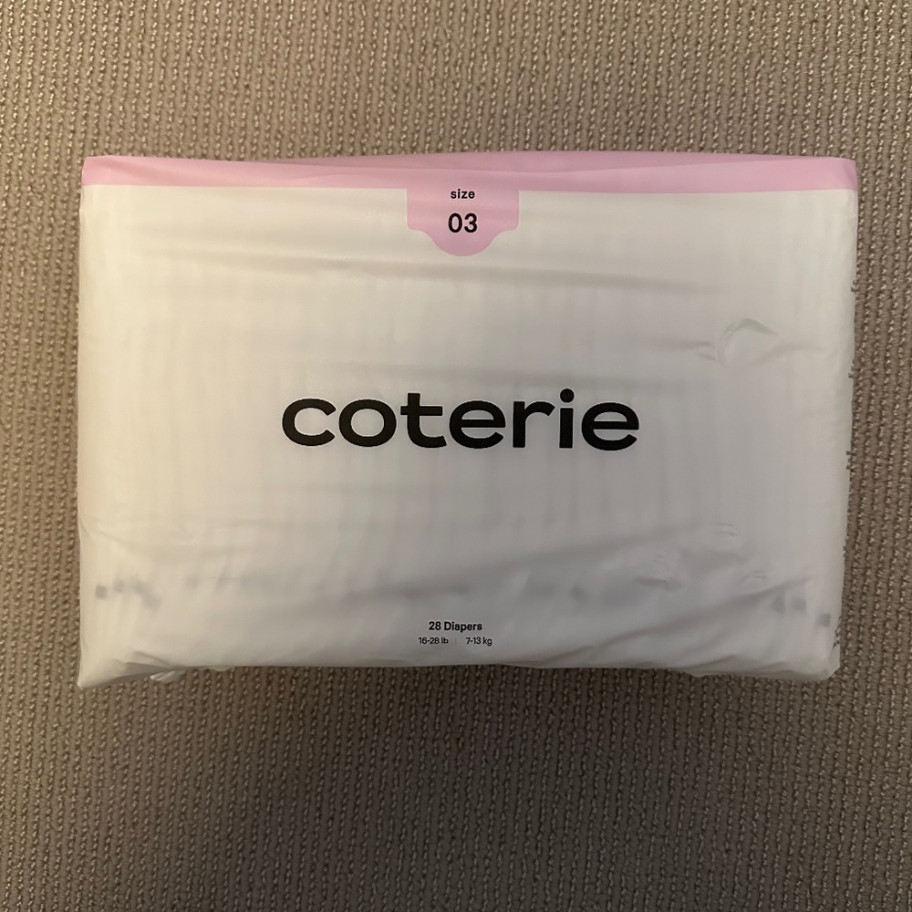 Unopened Size 3 Coterie Diapers
